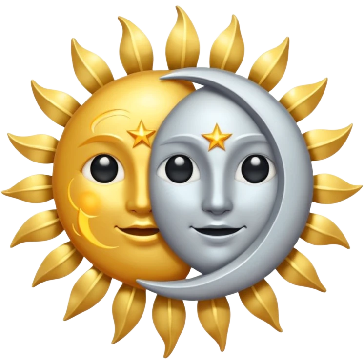 Sun and moon connected. Solstice emoji