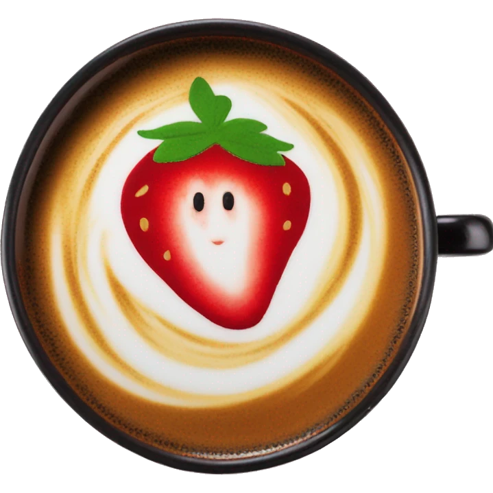 Strawberry Matcha latte art  emoji