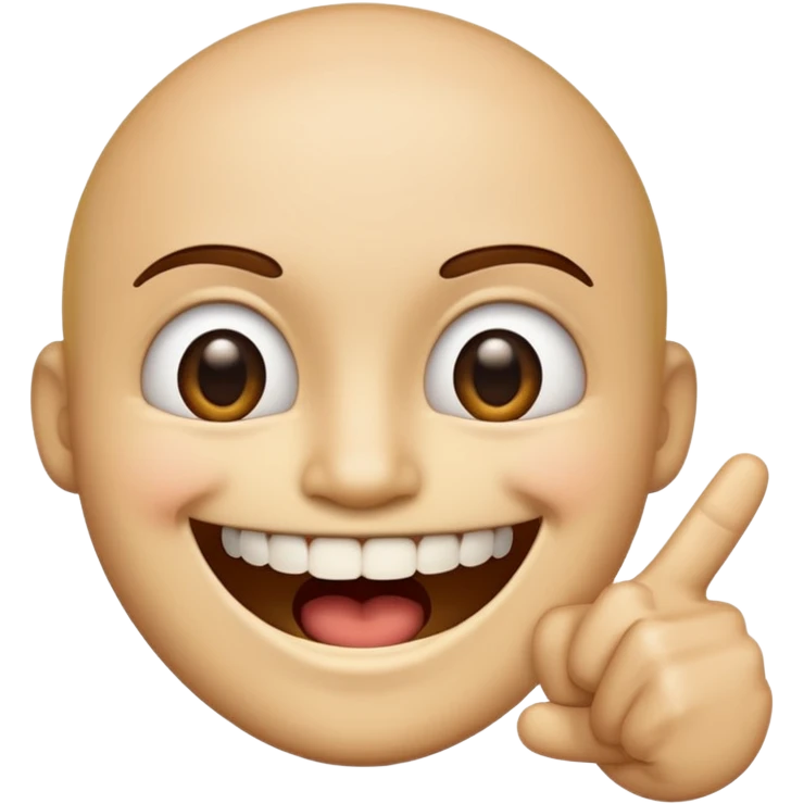 emoji smiling with point finger between teeth emoji