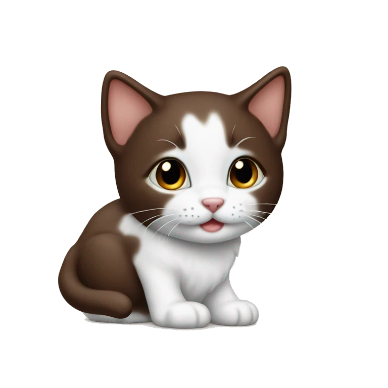 Chocolate white kitten emoji