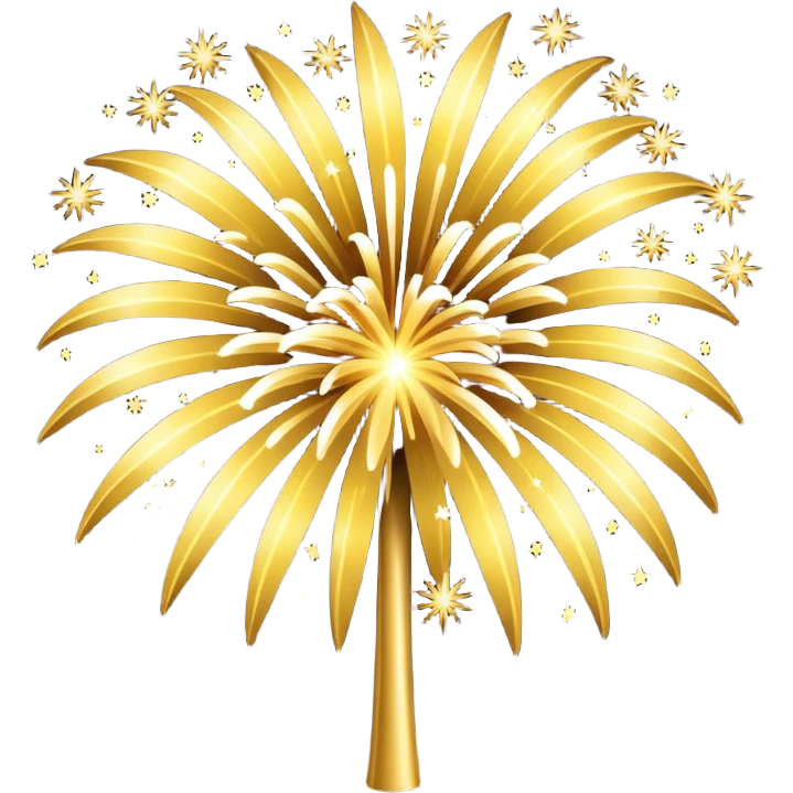 Gold fireworks emoji