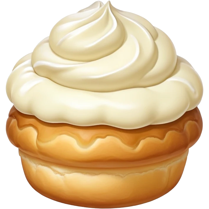 White cream oozing out of creampuff emoji