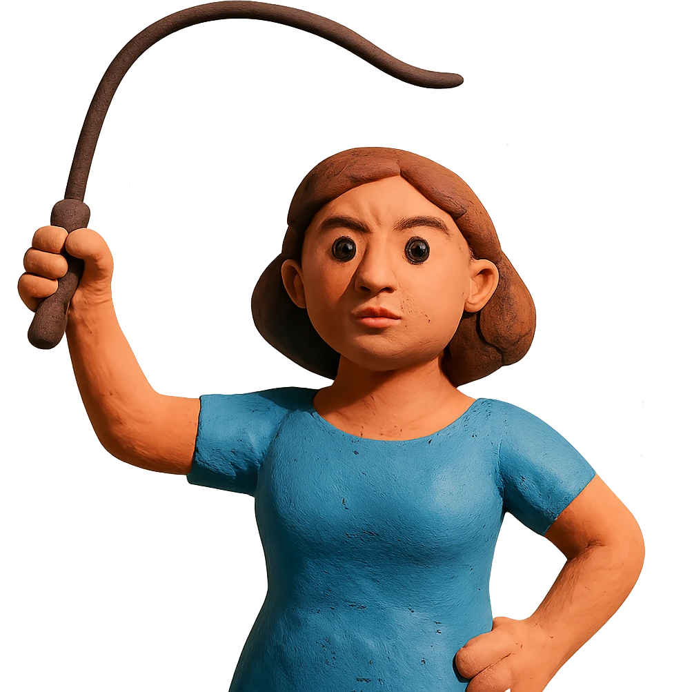 woman raising a whip emoji