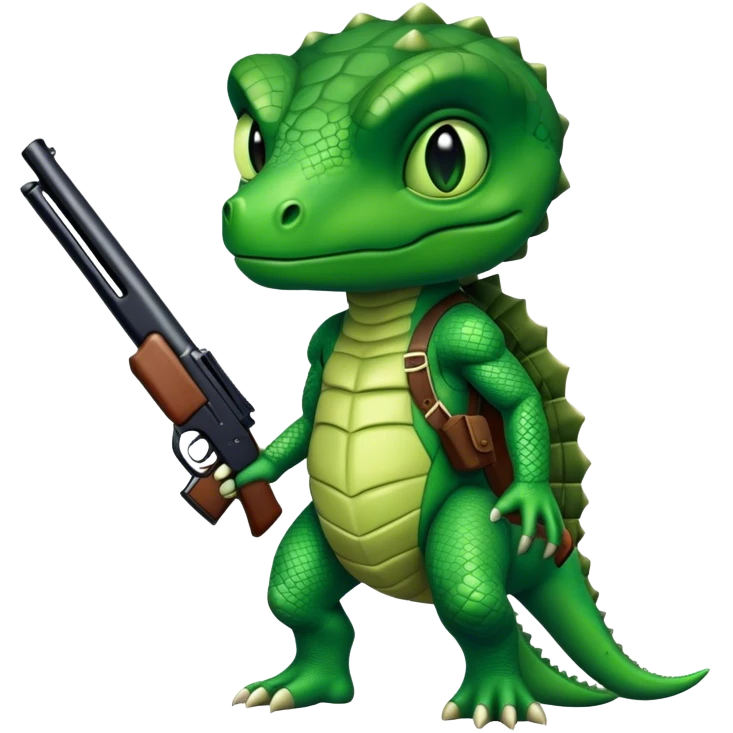 reptilian with shotgun emoji