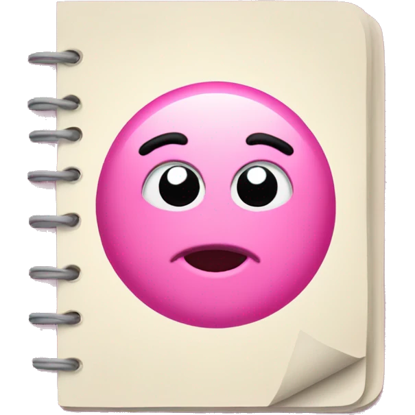 pink notebook paper sticker emoji