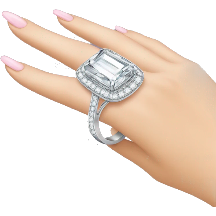 woman's hand with a super expensive ring emoji