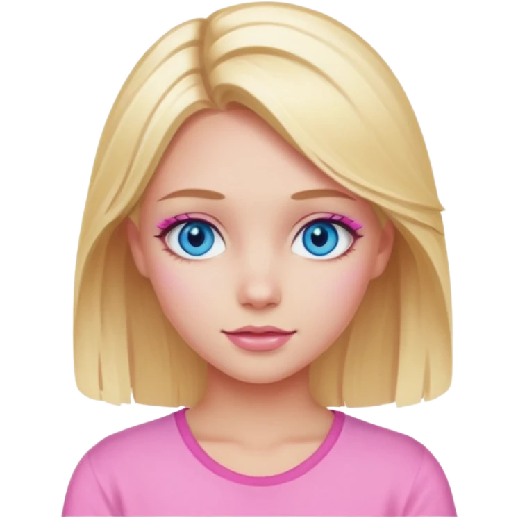 summer blonde girl blue  eyes pink highlights emoji