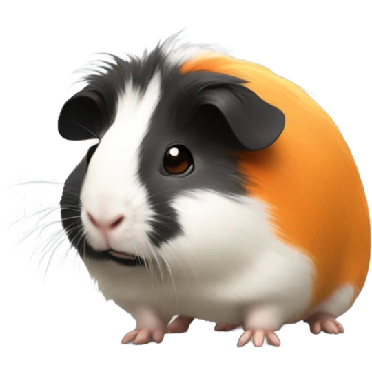 Guinea pig with orange fur and some black fur like pants and some black fur near the eyes ant a little white fur on the head emoji