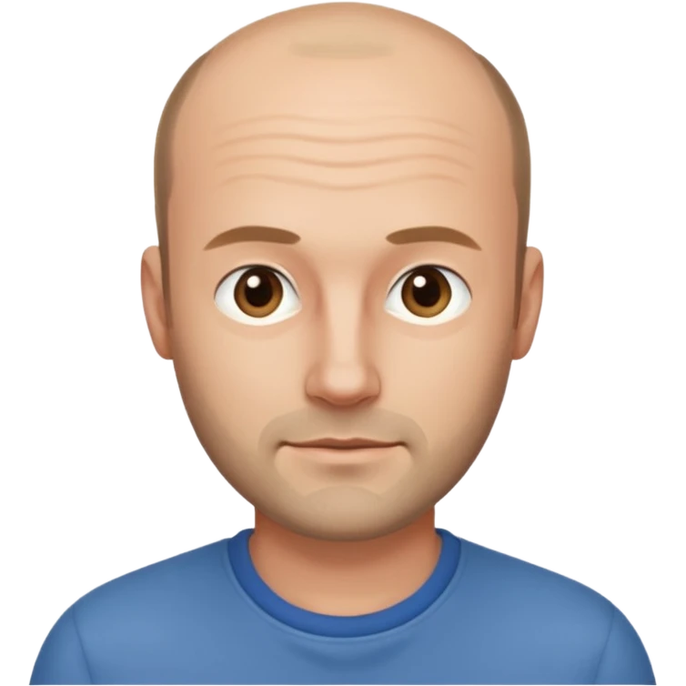 man mid 30's casual clothes balding hairline emoji
