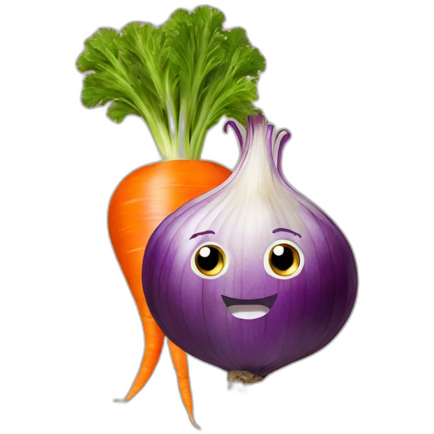 2 onions behind carrot emoji