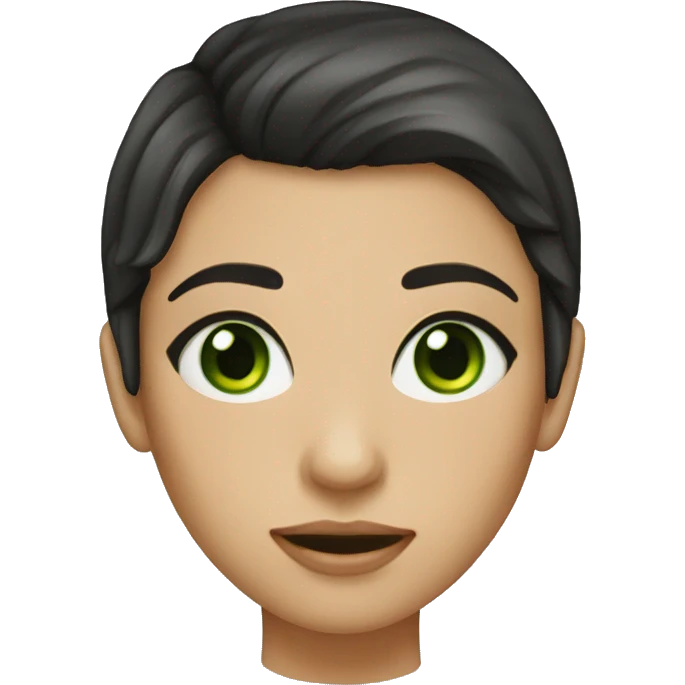 girl long dark hair green eyes  emoji