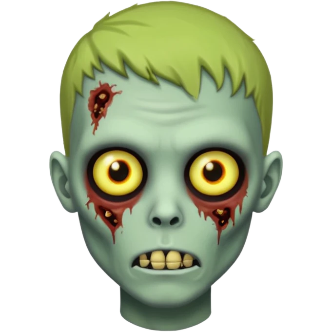 zombie boy with green face yellow eyes  emoji
