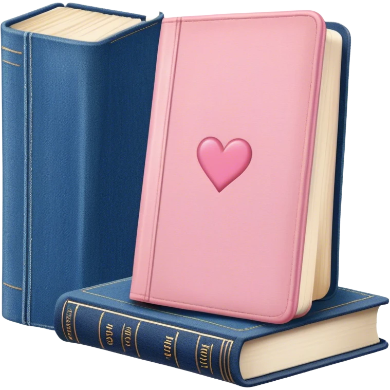 an old vintage romance book with an old cover in light pink and denim blue emoji