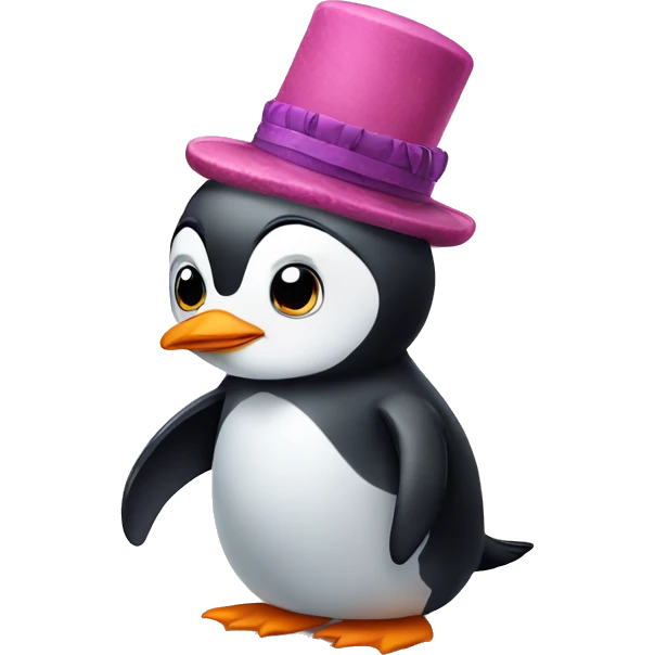 Penguin with cute hat emoji