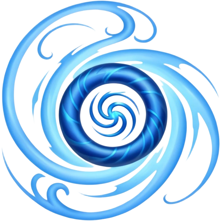 magical object blue magic mist swirl around with ancient symbol emoji