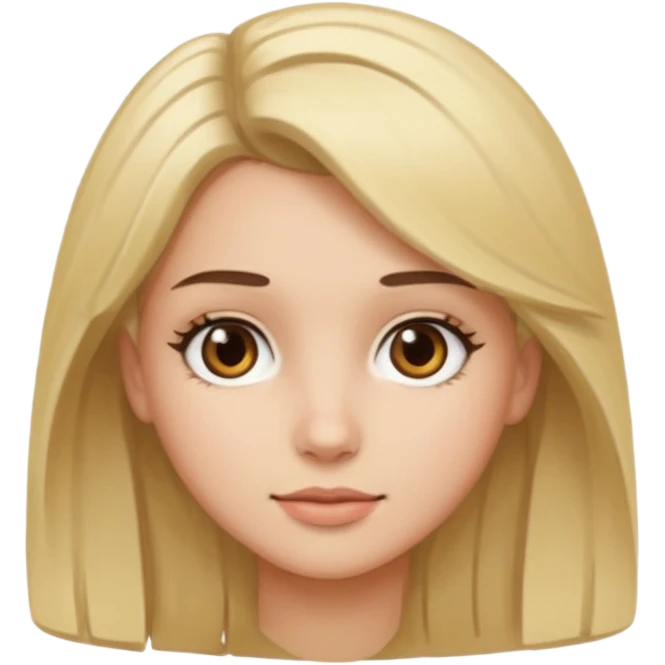 Brunette girl with blond hair and brown eyes emoji
