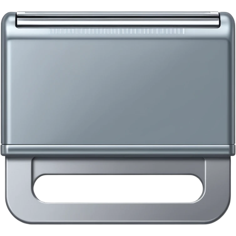 single metal razor blade cartridge with sleek rectangular frame, visible parallel blades, metallic or gray plastic casing, clean edges, compact form, no handle, no shaving cream, no extras, apple emoji style, soft lighting, subtle shadows, transparent background, emoji scale emoji
