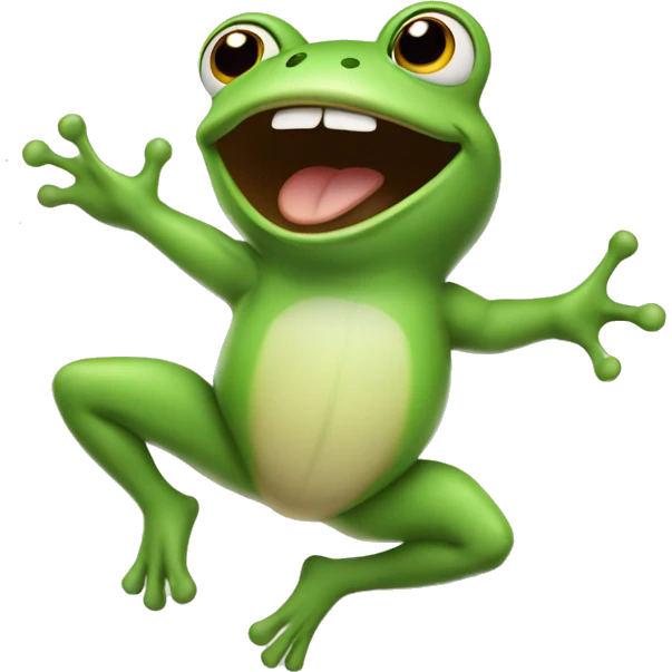 Little frog jumping for joy emoji