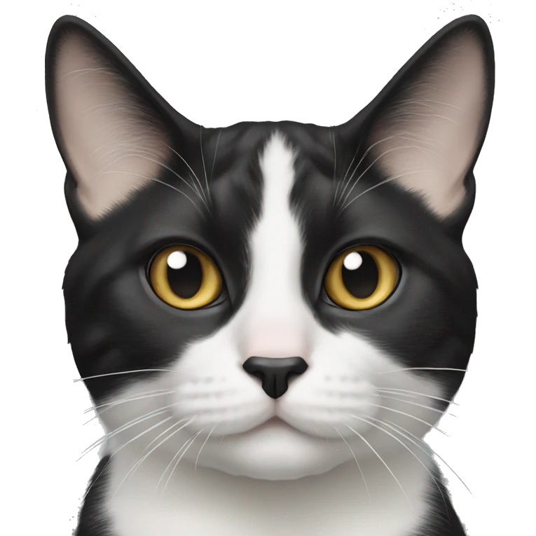 Tuxedo cat with black spot under nose emoji