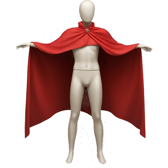 faceless mannequin flying red cape without hood emoji