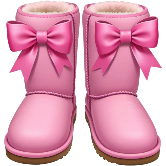 2 pink uggs with 2 pink bows emoji