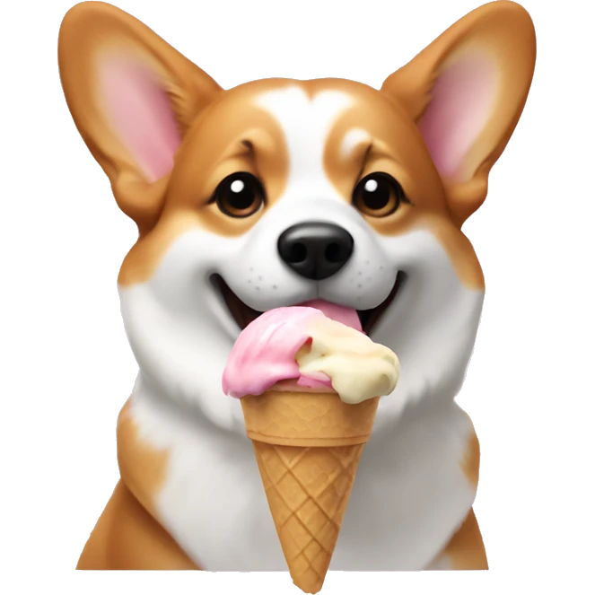 corgi eating ice cream  emoji
