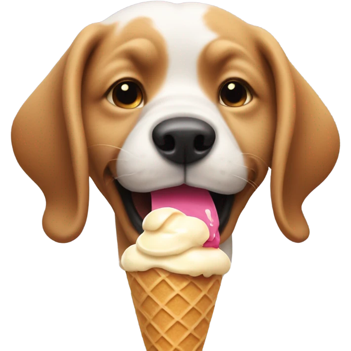 Dog eating ice cream emoji