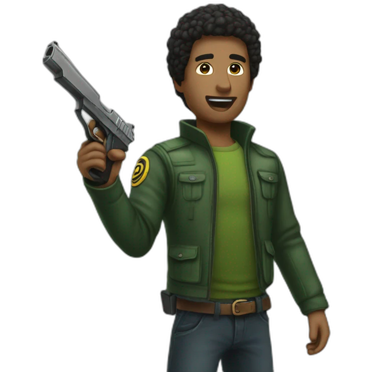 Human vert avec un pistolet emoji