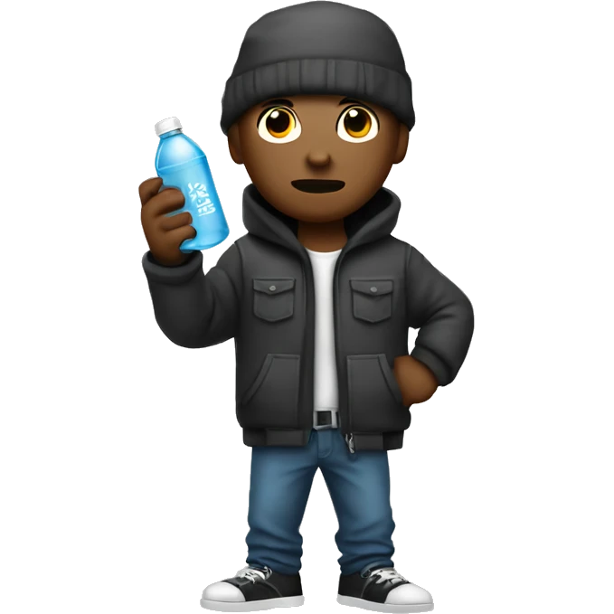 thug man with a water bottle in hand  emoji