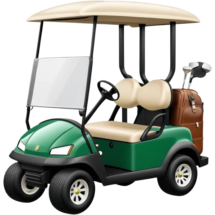 Club car golf cart with golf club bags emoji