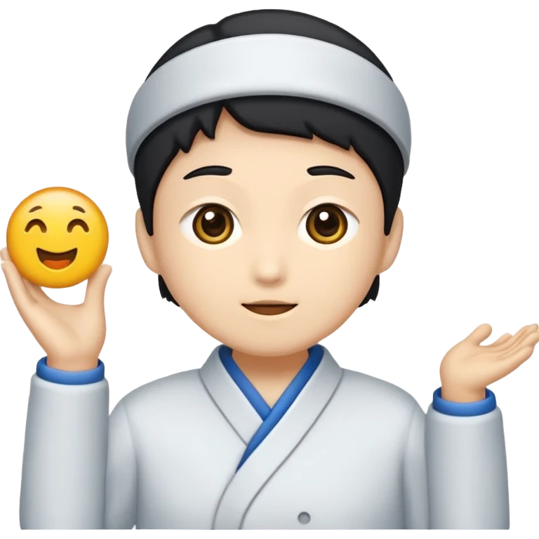 산타 모자를 쓰지 않은 대머리 젊은 산타 얼굴 정면 emoji
