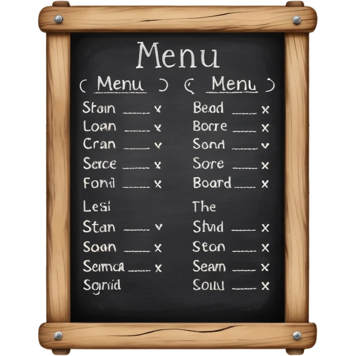 Menu board emoji
