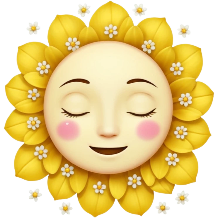 🥺🌸🥰😲✨ The face is a round yellow face, combined with other expressions and symbols. emoji