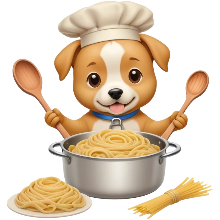Dog cooking pasta  emoji
