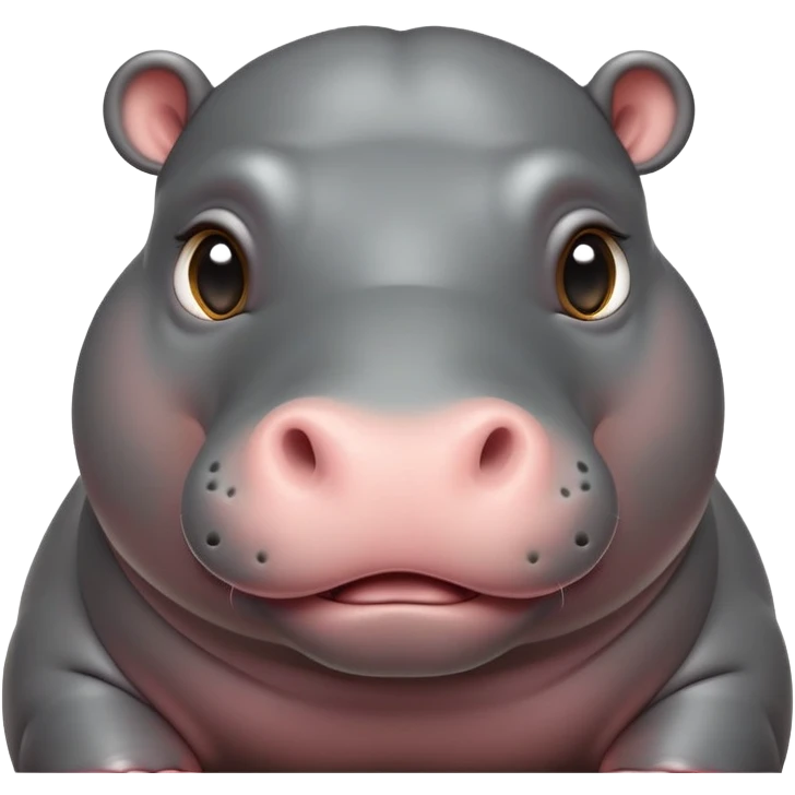 cinematic-cute baby hippo-portrait-emoji,-poised-and-regal,-with-a-massive,-robust-build-and-a-smooth,-sleek-slate-gray-hide,-deep-set-soulful-eyes,-simplified-yet-sharp-and-sophisticated-features,-highly-detailed,-glowing-with-a-soft radiance emoji