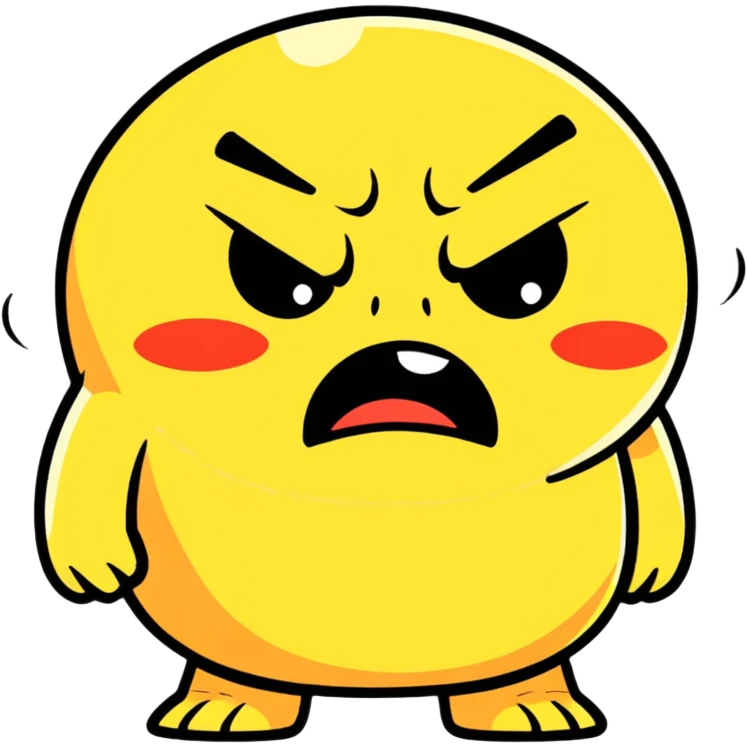 angry and crying cartoon sticker emoji