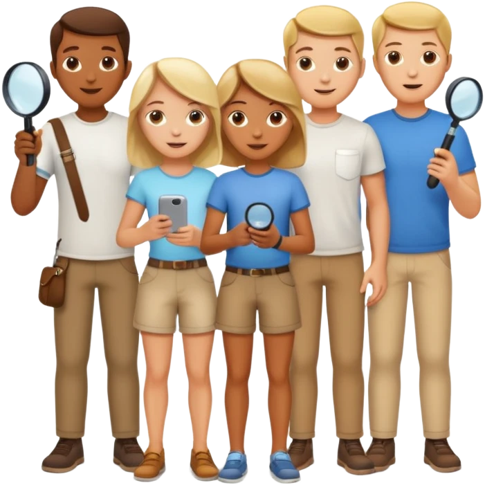 many \white people, searching, hobbies, interests, magnifying glass, users, explore, activities, find, discovery, passion, pursuit emoji