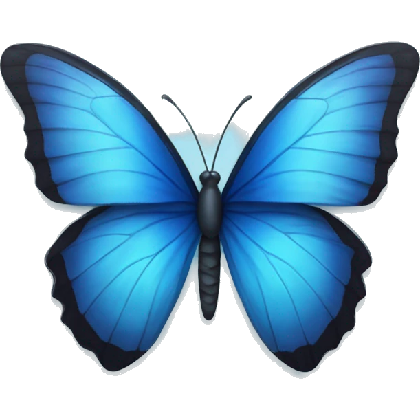 blue butterfly with blue hearts emoji