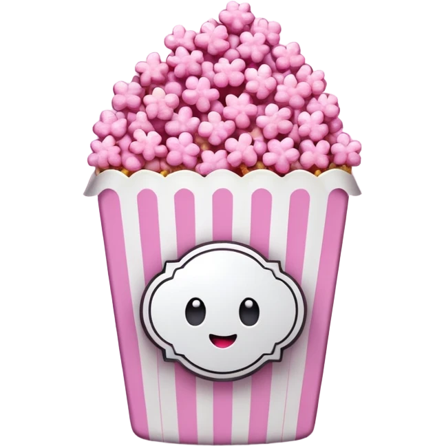 pink popcorn with cinema tickets emoji