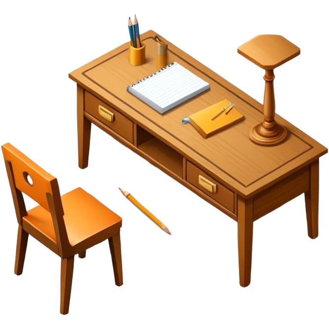 Icon for Furniture Design: a furniture drawing with 3D models of furniture pieces placed on top, accompanied by rulers and a pencil. The icon should represent the design process with focus on precision and modeling. Transparent background. emoji