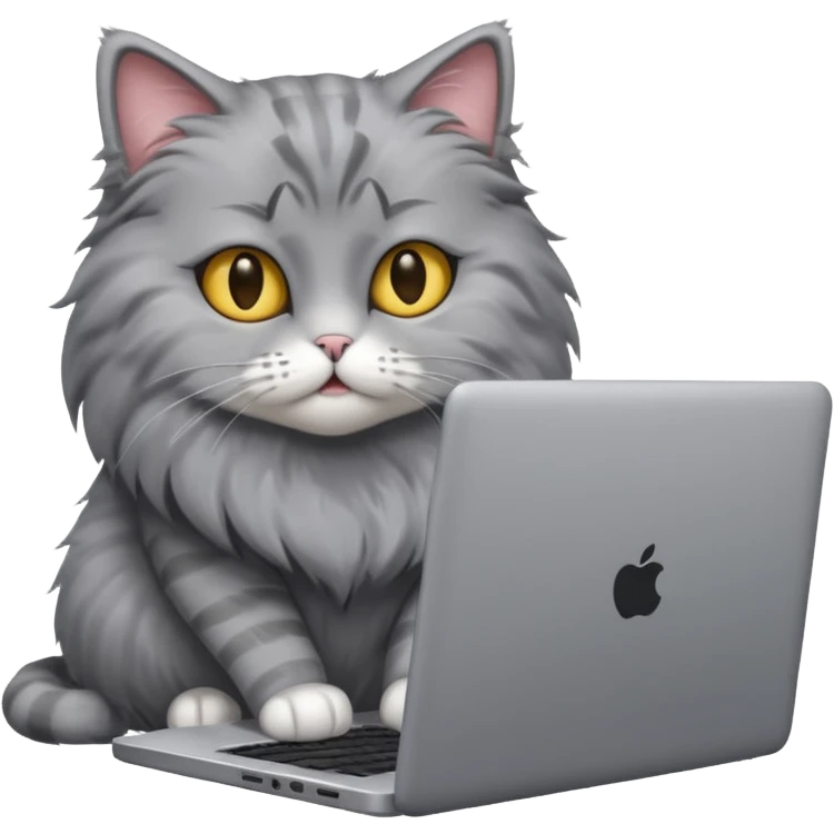 cat making music on his laptop view from the behind  emoji