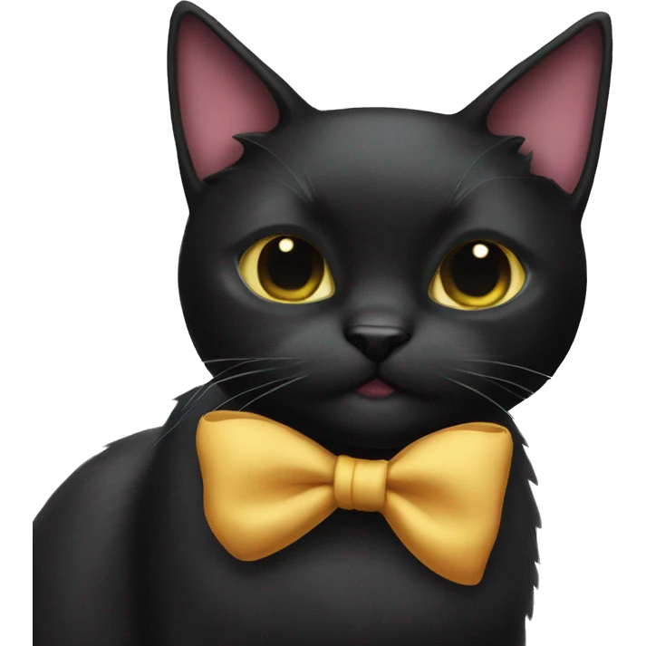 Black cat with bow emoji
