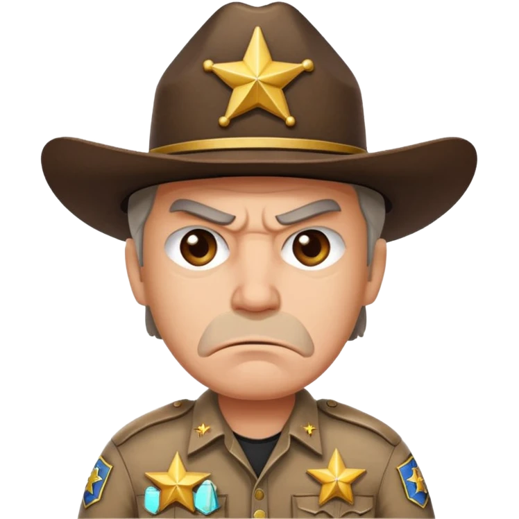 angry sheriff, one star emoji