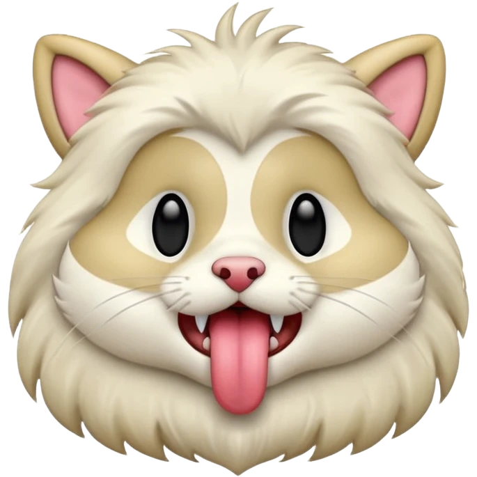 A thrumbo from the game rimworld. Front view, sticks the tongue out and licks. animated emoji