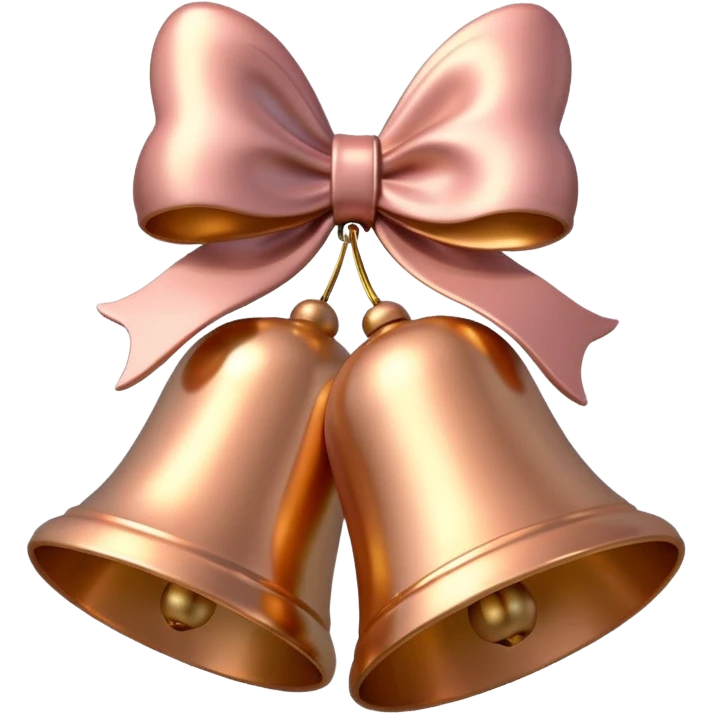 light rose gold christmas bells emoji