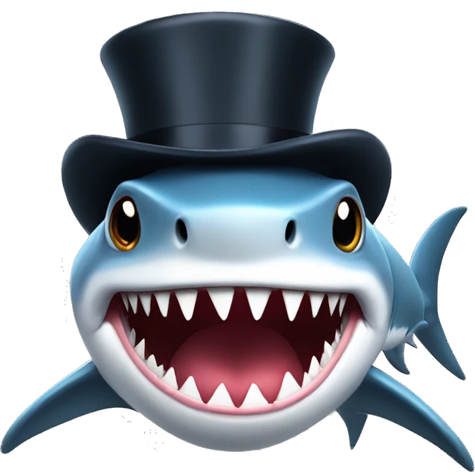 Shark with a top hat emoji