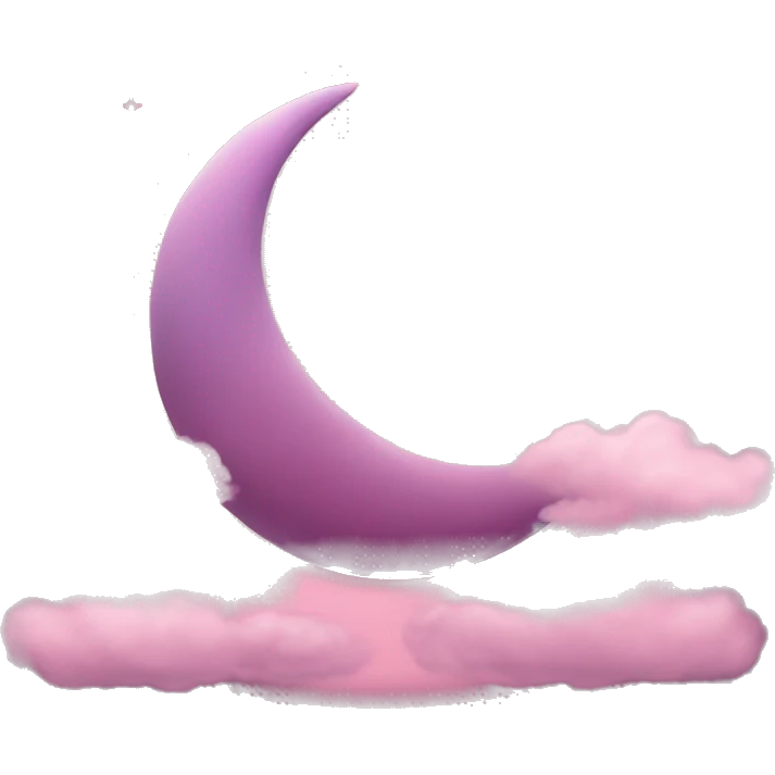 Crescent moon and pink clouds emoji
