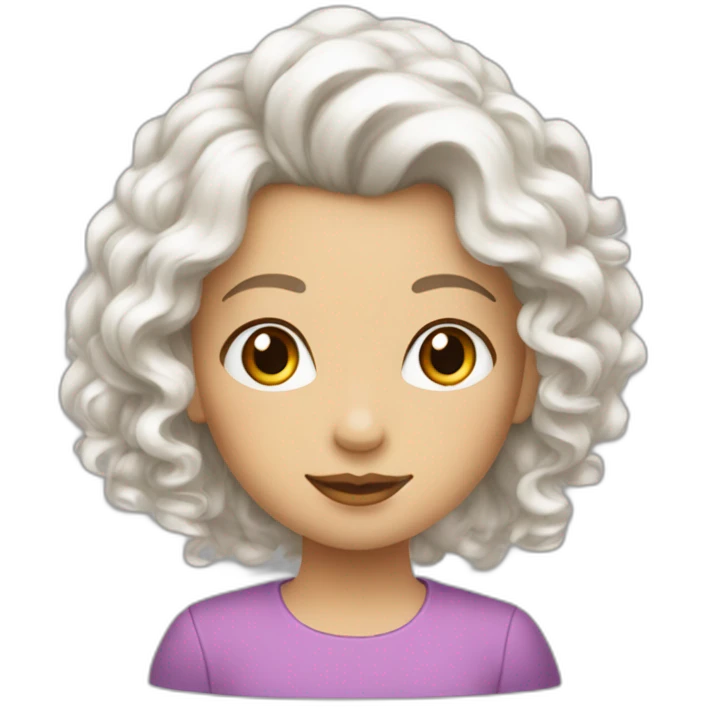 Fille blanche aux cheveux longs et bouclés emoji