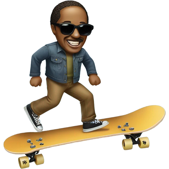 Stevie wonder on a skateboard emoji