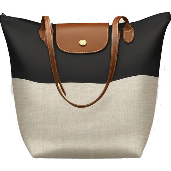 black Longchamp tote bag with brown handle emoji